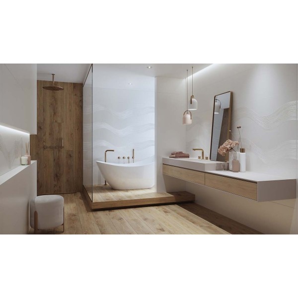 Плитка OPOCZNO PL+ COFFEE FOAM PS40 WHITE MICRO 12×1198×398