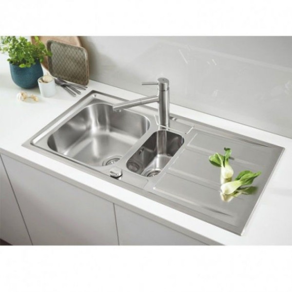 Мойдка для кухни Grohe 983x513 мм с эксцентриком, 2 чаши, матовая (31569SD0)
