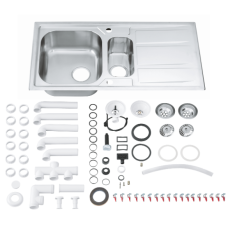 Мойдка для кухни Grohe 983x513 мм с эксцентриком, 2 чаши, матовая (31569SD0)