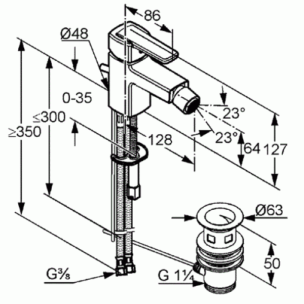 Смеситель для биде Kludi Q-BEO 502160575