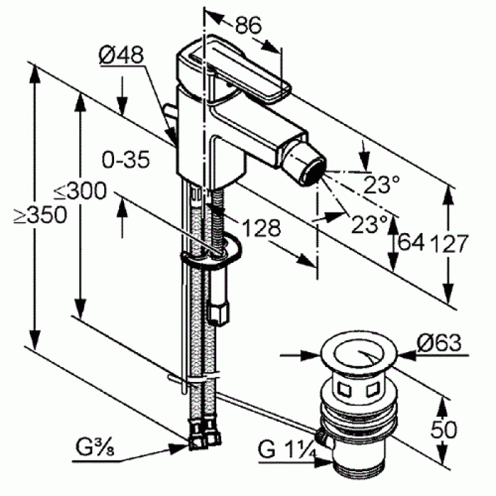 Смеситель для биде Kludi Q-BEO 502160575