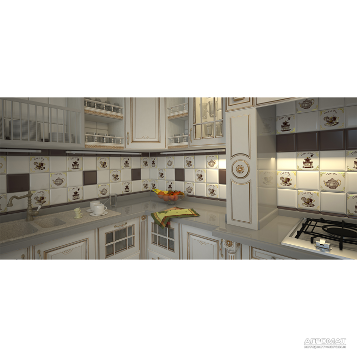 Плитка Monopole Ceramica Kitchen IRISH TEA декор 7×150×150