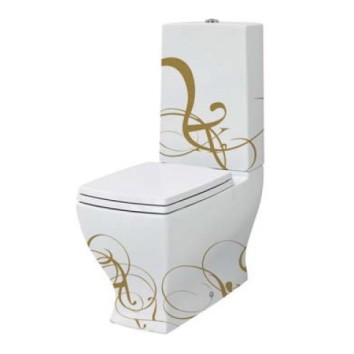 Унитаз-компакт Artceram Jazz (JZV003 01;06) white glossy/lettering oro
