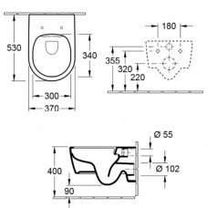 Унитаз Villeroy & Boch Avento Direct Flush (5656RS01) с сиденьем SlimSeat с функцией Soft Close 9M87S101