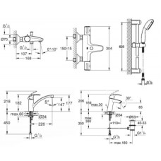 Набор смесителей для ванны Grohe Grohtherm 800 345534