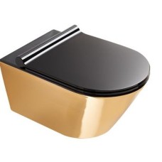 Подвесной безободковый унитаз Catalano Gold&Silver NewFlush, gold/black