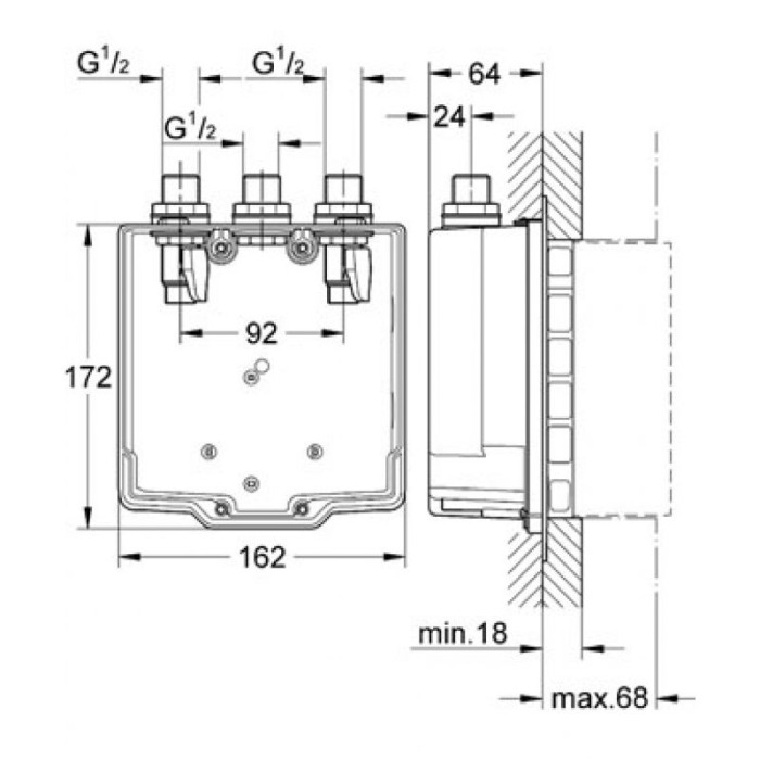 Grohe Eurosmart Cosmopolitan T Скрытый монтажный ящик (36322000)