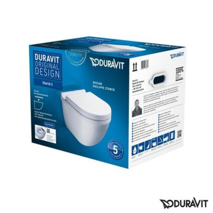 Плитка керамогранит Подвесной безободковый унитаз с крышкой Duravit Rimless Starck 3 45270900A1 для пола Плитка керамогранит Подвесной безободковый унитаз с крышкой Duravit Rimless Starck 3 45270900A1 для пола