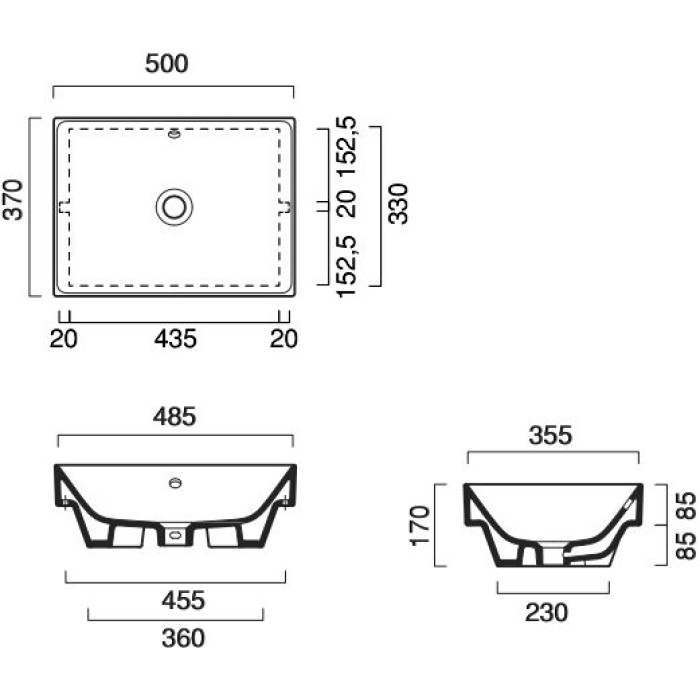 Керамическая раковина 50 см Catalano Verso