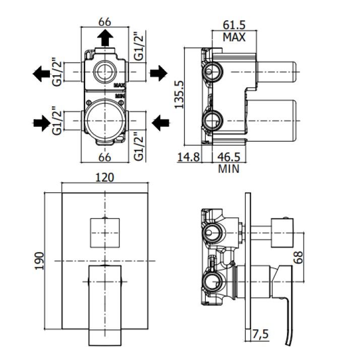 Термостатический смеситель Paffoni Elle LEQ518NO/M