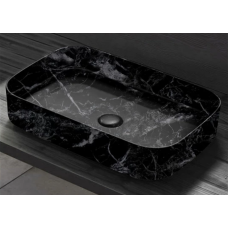 Раковина накладная 60 см Cielo Shui Comfort, черный мрамор
