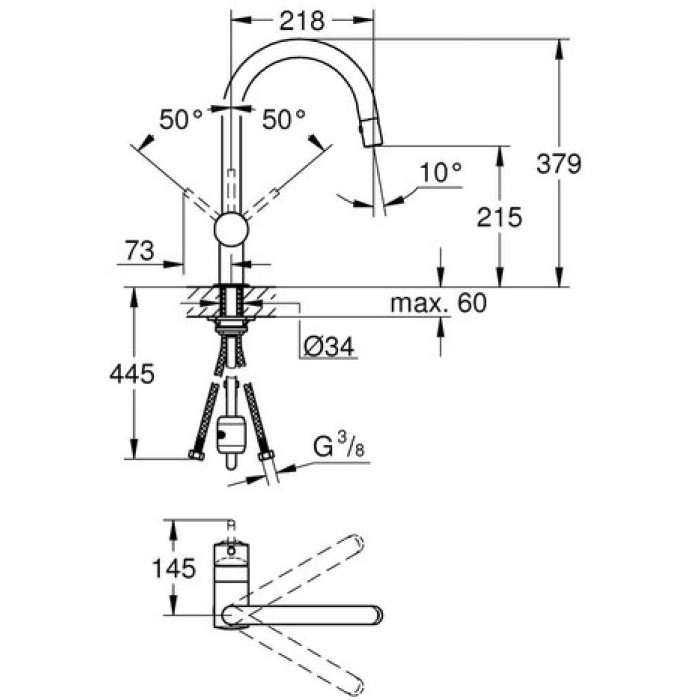 Смеситель для кухни Grohe Minta 32321000 Смеситель для кухни Grohe Minta 32321000