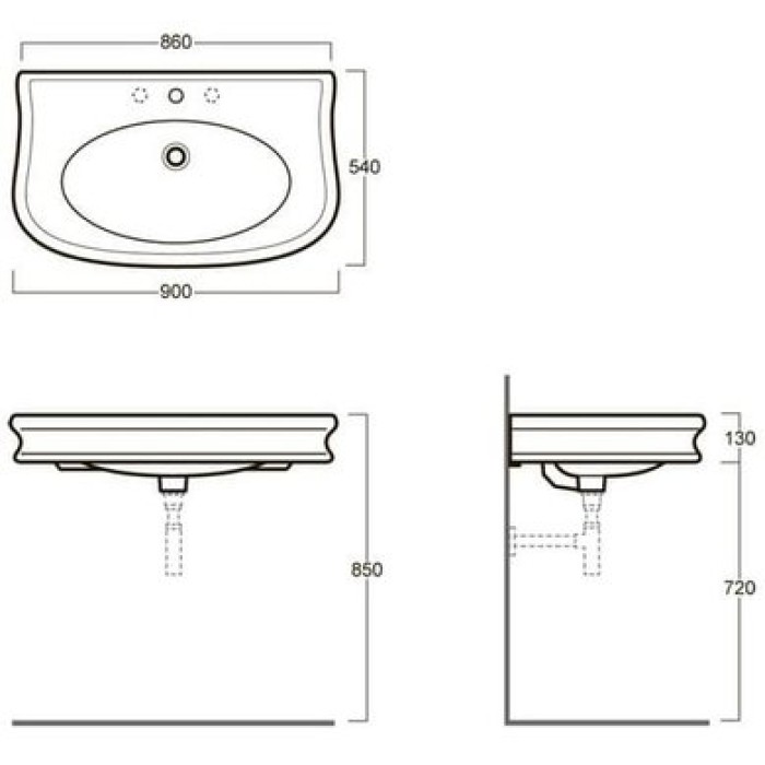 Керамическая раковина 90 см Simas Lante LA 11