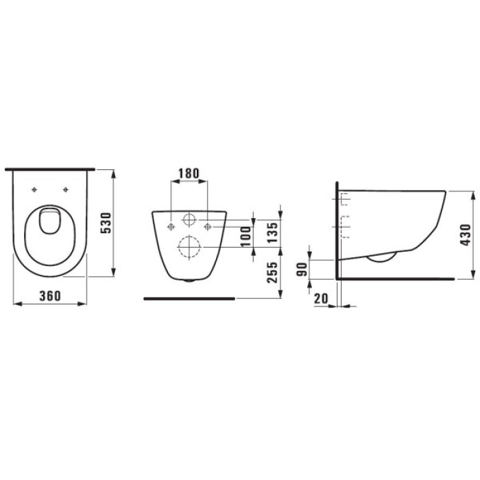 Унитаз подвесной Laufen Pro (H8209560000001) без сиденья