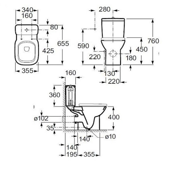 Унитаз Roca Debba (A34P998000) с сиденьем slow-closing