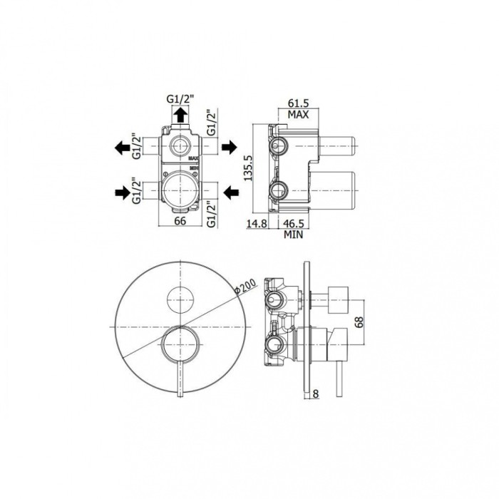 Смеситель Paffoni Light LIG019NO Смеситель Paffoni Light LIG019NO