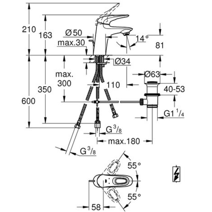Смеситель для раковины Grohe Eurostyle S-Size 33561003 Смеситель для раковины Grohe Eurostyle S-Size 33561003