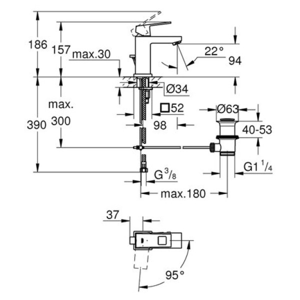 Смеситель для раковины Grohe Eurocube S-Size 2339000E
