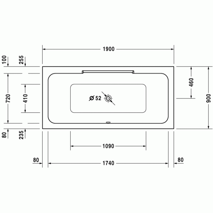 DuraStyle ванна прямоугольная 190 см 700299000000000 в интернет-магазине «Estet Room»
