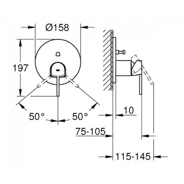 Grohe Plus Смеситель однорычажный с переключателем на 2 положения (24060003)