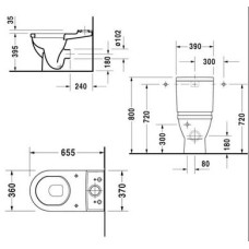 Плитка керамогранит Унитаз-компакт Duravit Starck 3 0126010000 для пола
