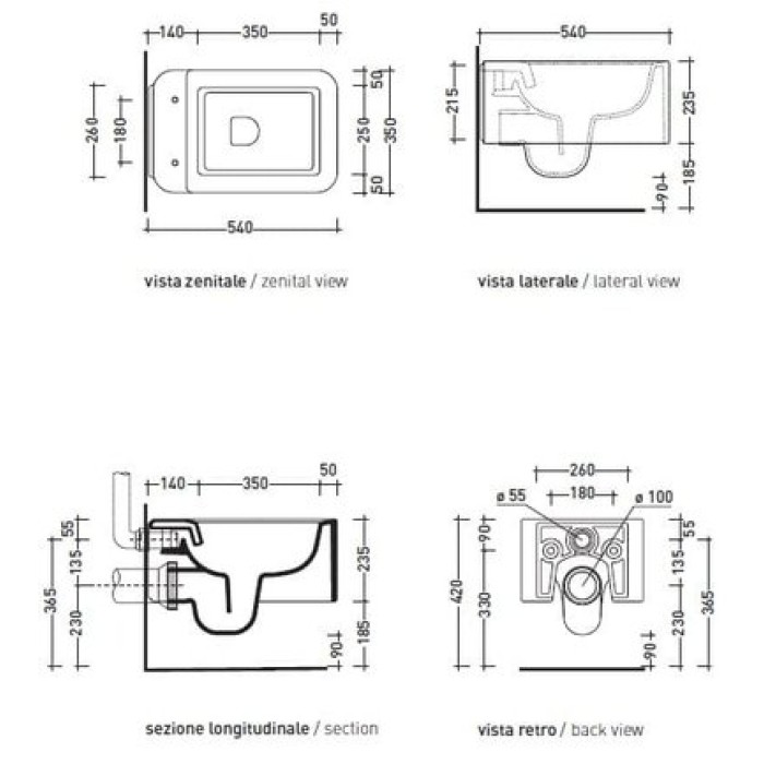 Унитаз подвесной безободковый Flaminia Nile goclean NL118G