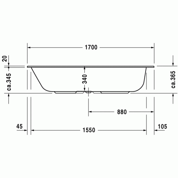 DuraStyle ванна прямоугольная 170 см 700231000000000 в интернет-магазине «Estet Room»