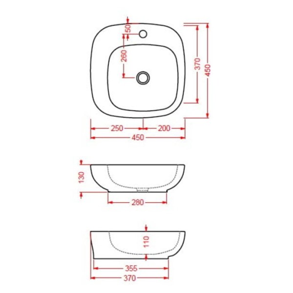 Керамическая раковина 45 см Artceram Dial, white glossy (DAL002 01;00)