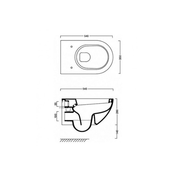 Подвесной безободковый унитаз с крышкой Catalano Zero NewFlush
