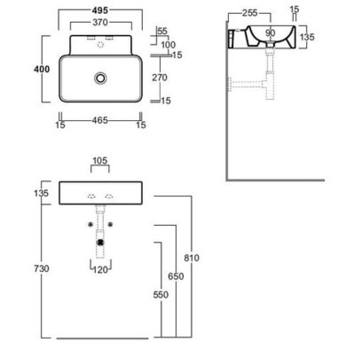 Керамическая раковина 49 см Simas Flow FL 16