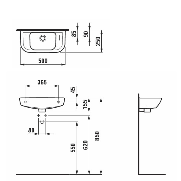 Умывальник Laufen Pro B H8169570001051 левый