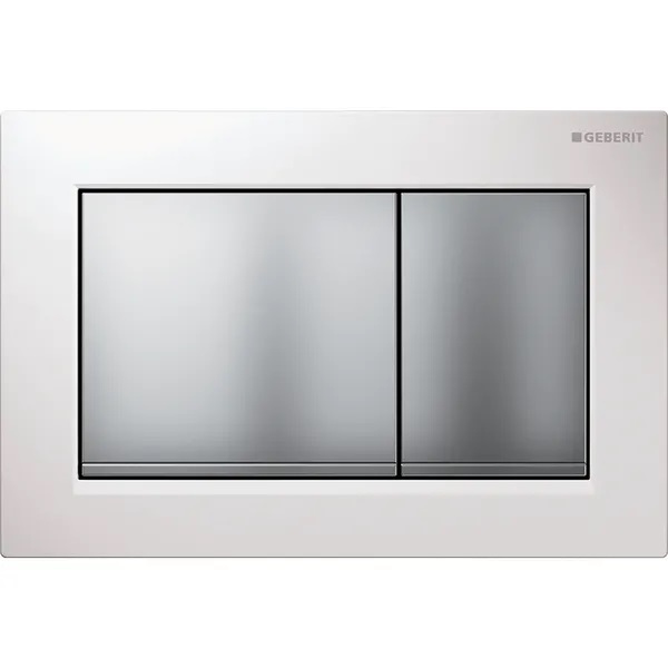 Клавиша смыва Geberit Omega30 пластик, белый/хром матовый 115.080.KL.1
