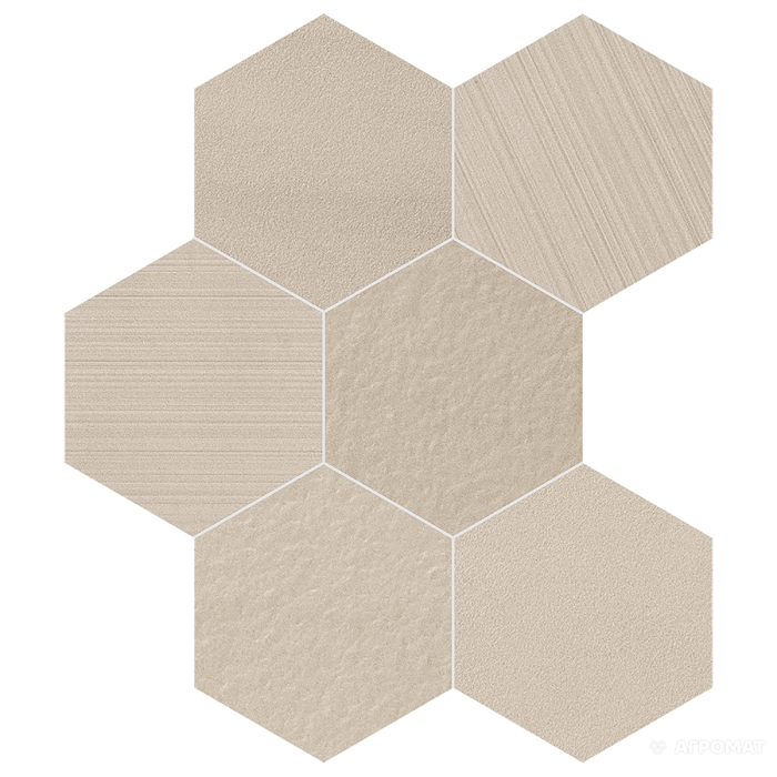 Керамогранит Impronta Sands Experience SA02ESM BEIGE ESAGONA MIx 10×225×195 под камень