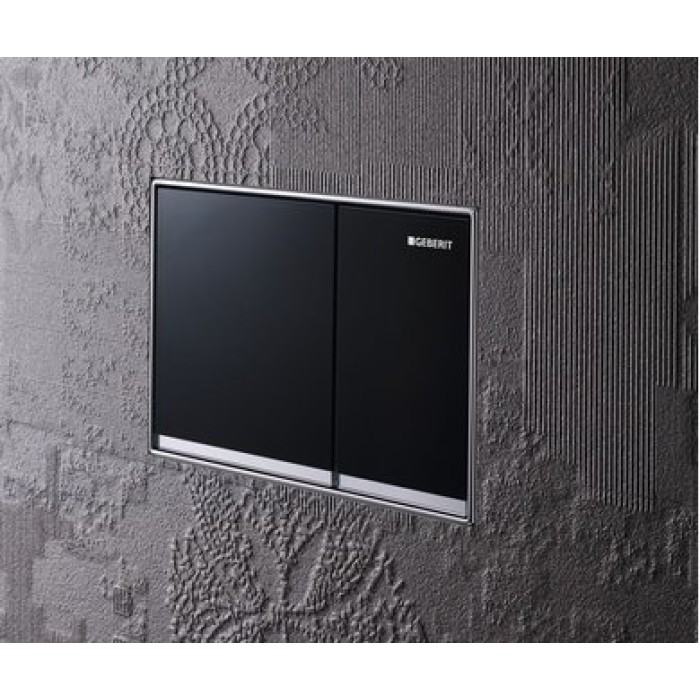 Клавиша смыва Geberit Omega60, металл/стекло черное 115.081.SJ.1