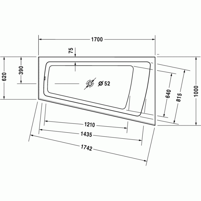 Paiova ванна асимметричная 170 см, правосторонняя 700265000000000 в интернет-магазине «Estet Room» Paiova ванна асимметричная 170 см, правосторонняя 700265000000000 в интернет-магазине «Estet Room»