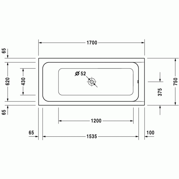 D-Code ванна прямоугольная 170 см 700099000000000 в интернет-магазине «Estet Room»