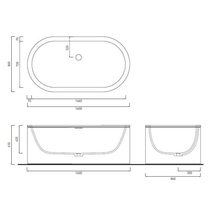 Ванна отдельно стоящая Cielo Arcadia Cibele 160*86 см Ванна отдельно стоящая Cielo Arcadia Cibele 160*86 см