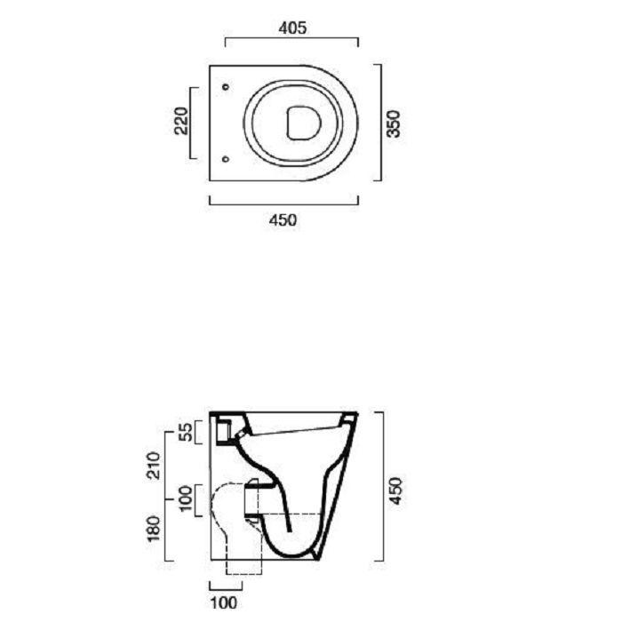 Напольный укороченный унитаз Catalano Zero