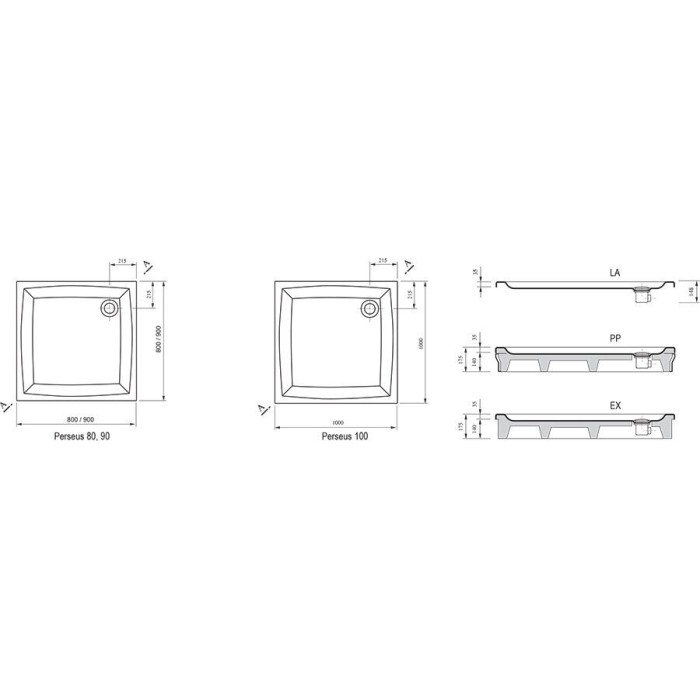 Душевой поддон Ravak PERSEUS 100 PP Душевой поддон Ravak PERSEUS 100 PP
