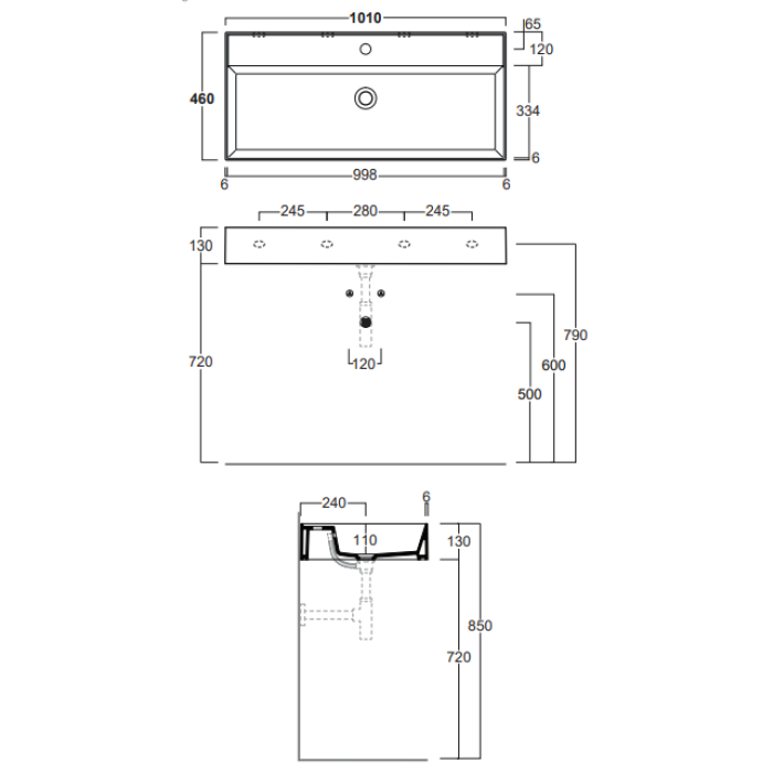 Раковина подвесная Simas Agile 101x46 см (AG101)