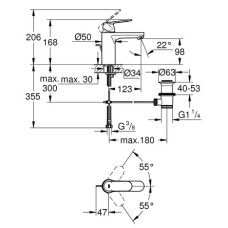 Смеситель для раковины Grohe Eurosmart cosmopolitan M-Size 23325000