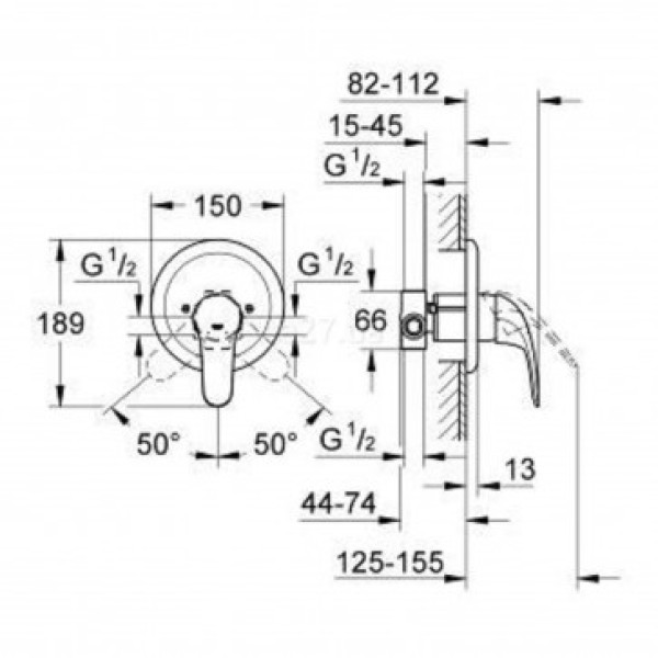 Grohe Euroeco Смеситель однорычажный для душа (32742000)