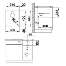 Мойка для кухни Blanco Andano 340-U  522955