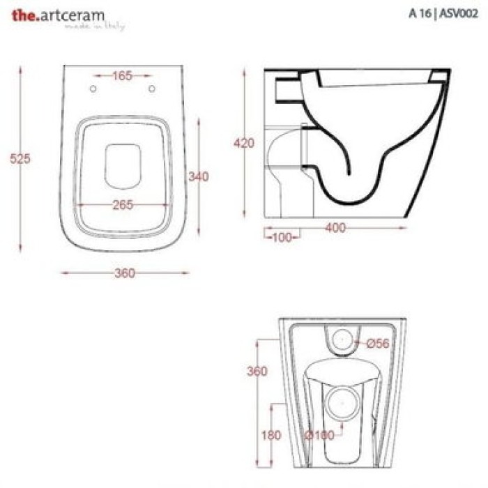 Напольный унитаз Artceram A16 (ASV002 01;00) white glossy