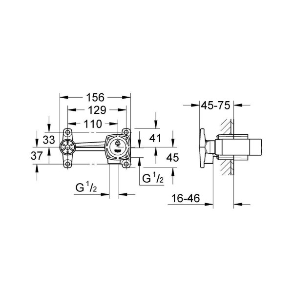 Grohe Grandera Смеситель однорычажный встраиваемый универсальный механизм (23319000)