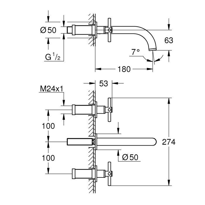 Grohe Atrio new Смеситель для раковины на три отверстия (20164003) Grohe Atrio new Смеситель для раковины на три отверстия (20164003)