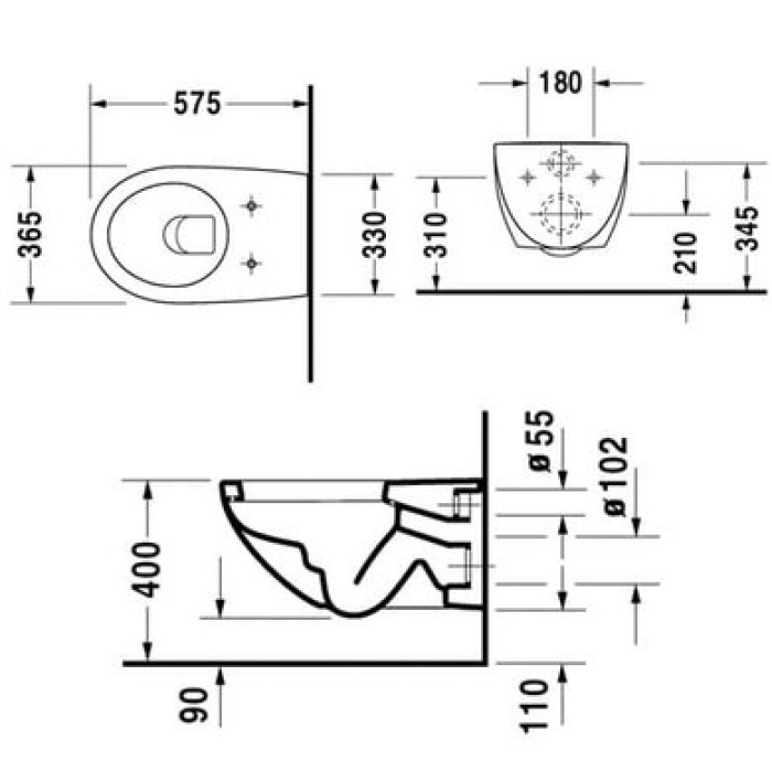Плитка керамогранит Подвесной унитаз Duravit Architec 2546090064 для пола