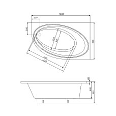 Ванна акриловая 160*100см ROCA ORBITA A24T225000 с ножками