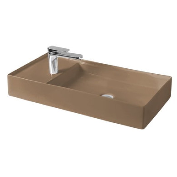 Керамическая раковина 75 см Artceram Scalino, cement cohiba (SCL004 23; 00)