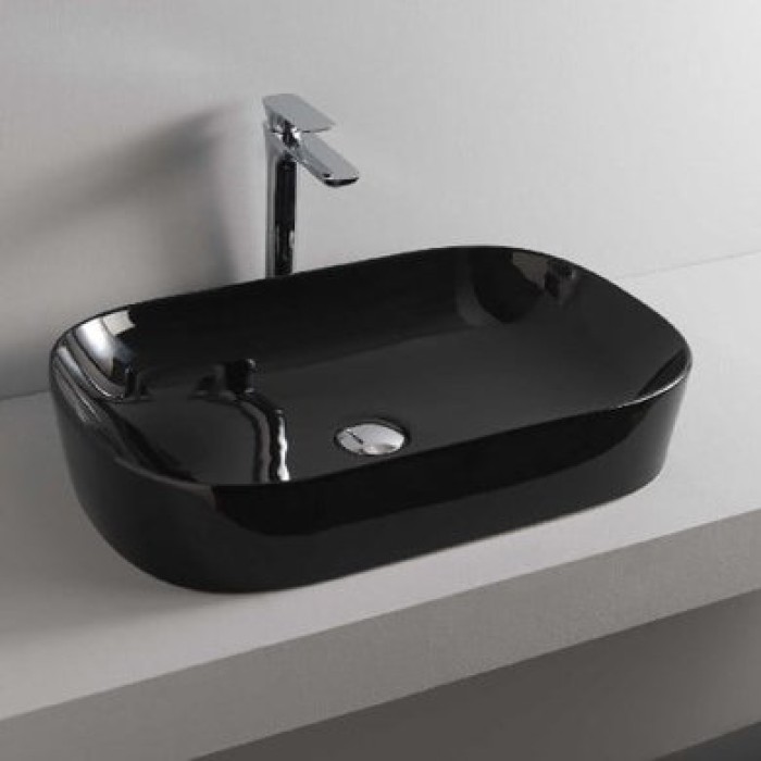 Керамическая раковина 65 см Artceram Ghost, black glossy (GHL002 03; 00)